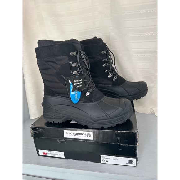 Weatherproof Badger II Waterproof Winter Boots Black Mens Size 13M main image 6